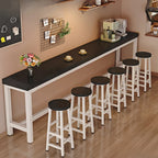 Industrial Brown Wooden Bar Table with Footrest for Home Pub