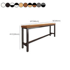 Industrial Brown Wooden Bar Table with Footrest for Home Pub