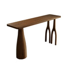 Art Deco Brown Wooden Counter Height Bar Table for Living Room