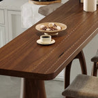 Art Deco Brown Wooden Counter Height Bar Table for Living Room