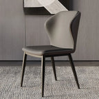 Scandinavian Faux Leather Wingback Dining Chairs