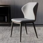 Scandinavian Faux Leather Wingback Dining Chairs