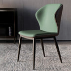 Scandinavian Faux Leather Wingback Dining Chairs
