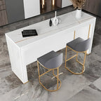 Modern Black Stone Top Bar Height Table for Kitchen