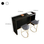 Modern Black Stone Top Bar Height Table for Kitchen