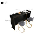 Modern Black Stone Top Bar Height Table for Kitchen