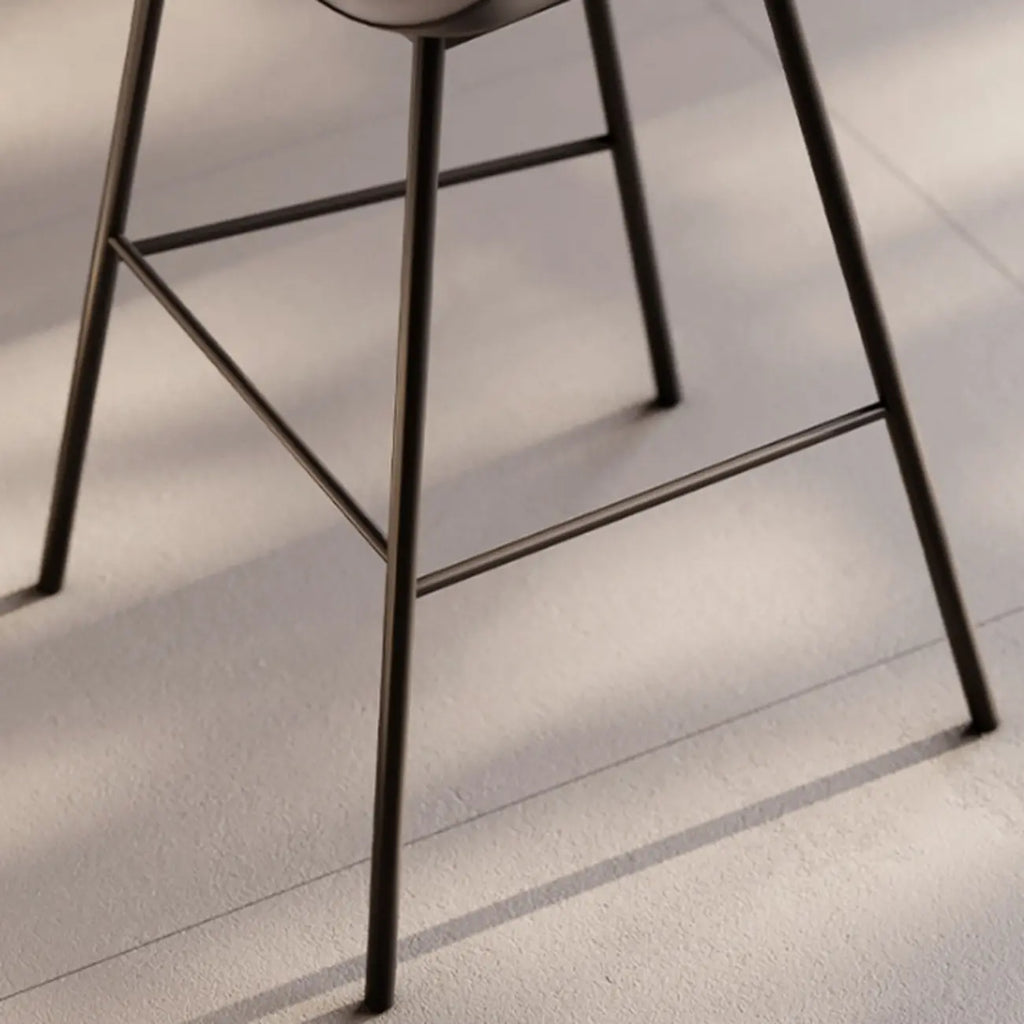 Modern Luxury Trapezoid Cushion Microfiber Leather Carbon Steel Bar Stool