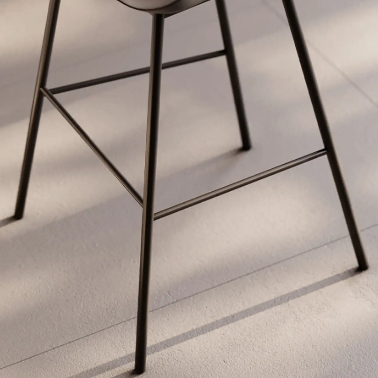 Modern Luxury Trapezoid Cushion Microfiber Leather Carbon Steel Bar Stool