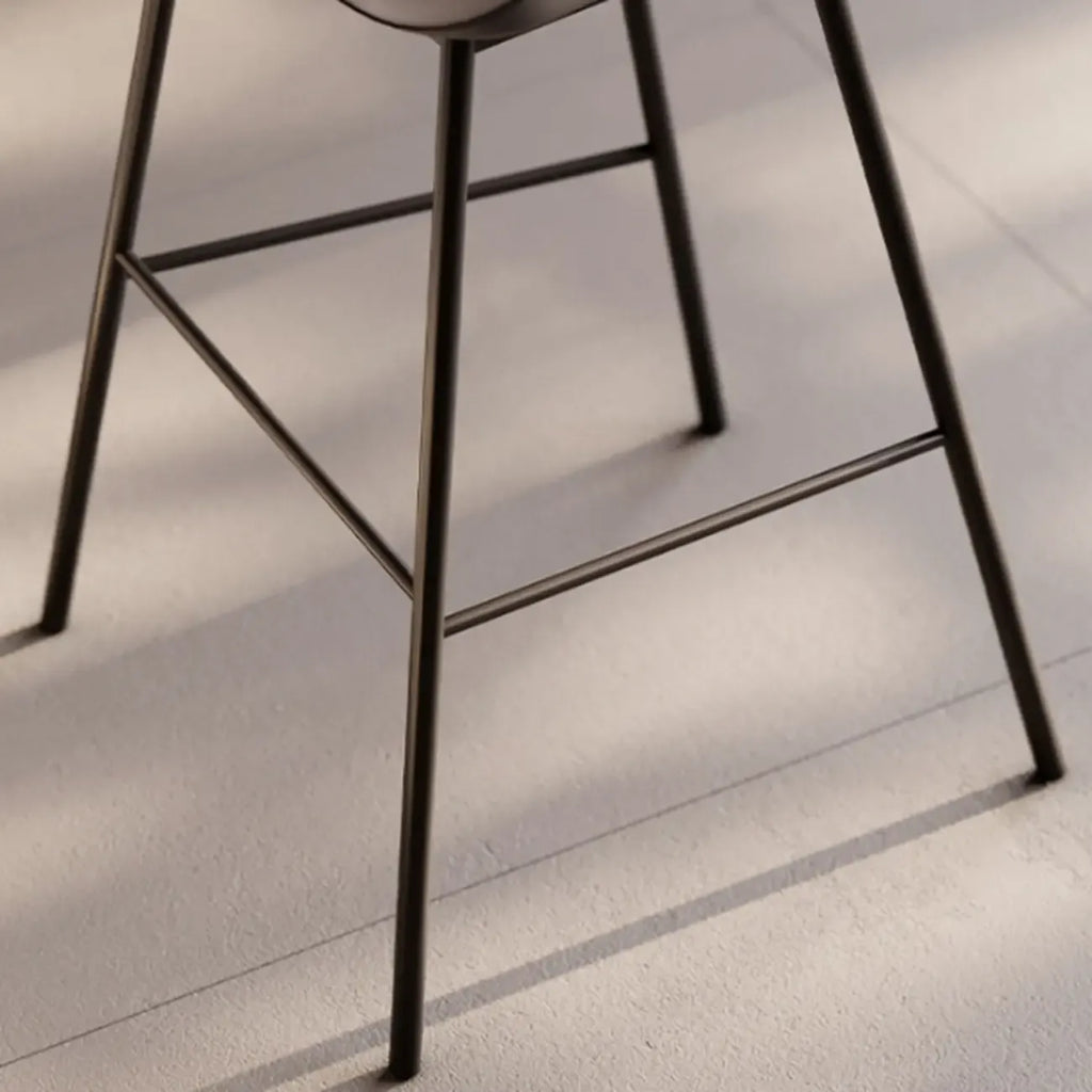 Modern Luxury Trapezoid Cushion Microfiber Leather Carbon Steel Bar Stool