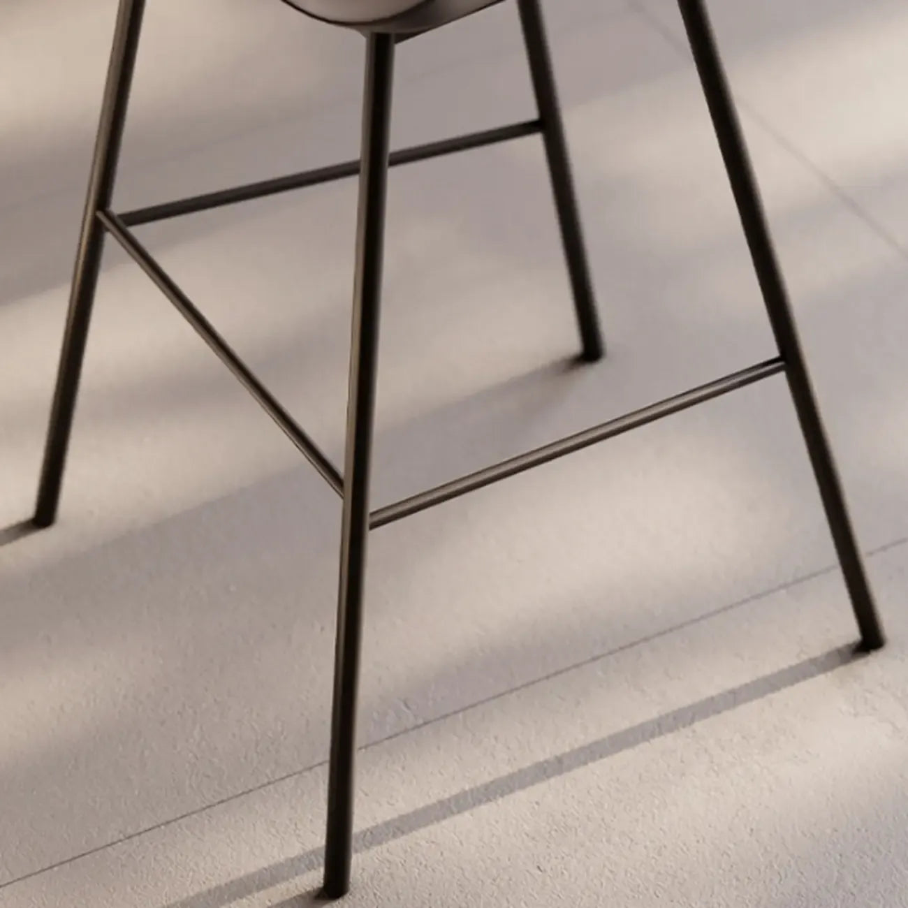 Modern Luxury Trapezoid Cushion Microfiber Leather Carbon Steel Bar Stool