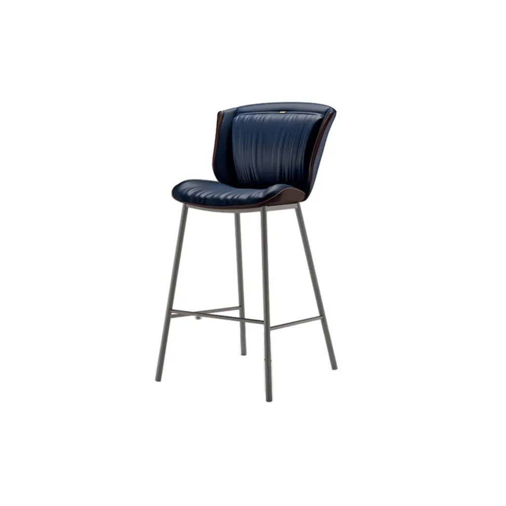 Modern Luxury Trapezoid Cushion Microfiber Leather Carbon Steel Bar Stool