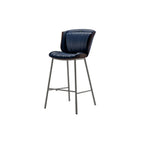Modern Luxury Trapezoid Cushion Microfiber Leather Carbon Steel Bar Stool