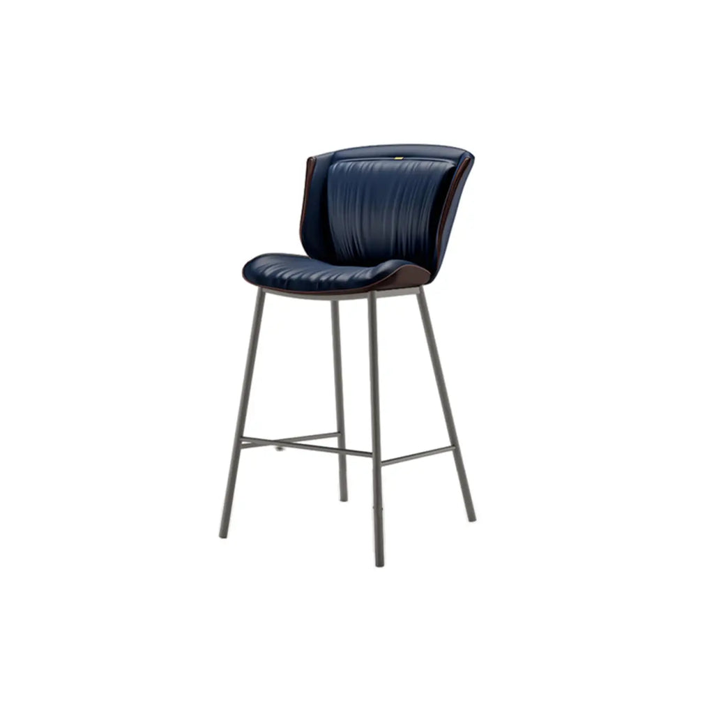 Modern Luxury Trapezoid Cushion Microfiber Leather Carbon Steel Bar Stool