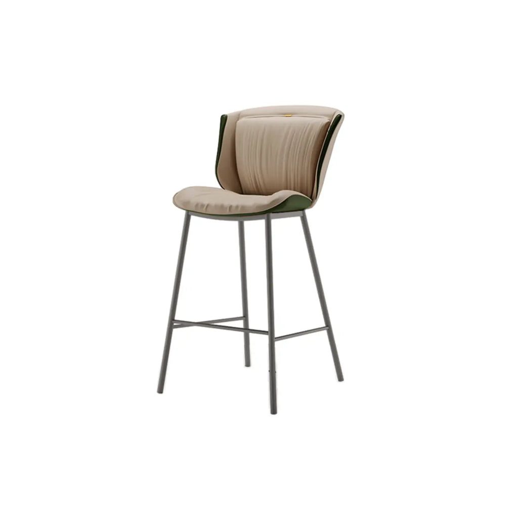 Modern Luxury Trapezoid Cushion Microfiber Leather Carbon Steel Bar Stool