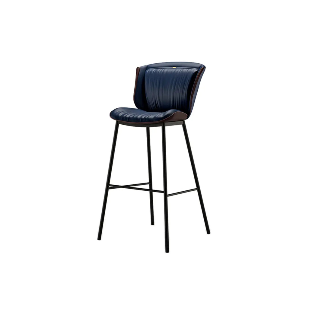 Modern Luxury Trapezoid Cushion Microfiber Leather Carbon Steel Bar Stool