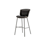 Modern Luxury Trapezoid Cushion Microfiber Leather Carbon Steel Bar Stool