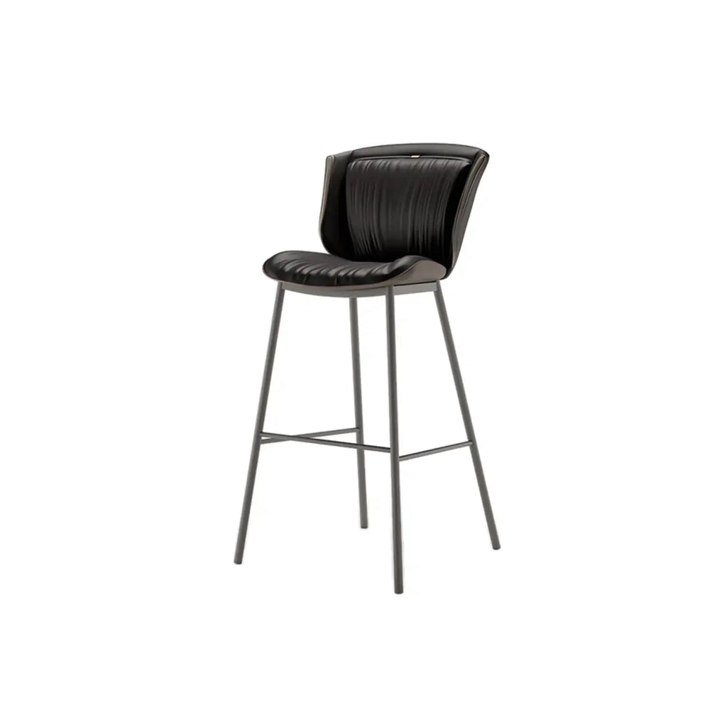 Modern Luxury Trapezoid Cushion Microfiber Leather Carbon Steel Bar Stool