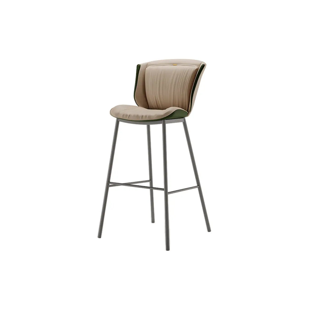 Modern Luxury Trapezoid Cushion Microfiber Leather Carbon Steel Bar Stool