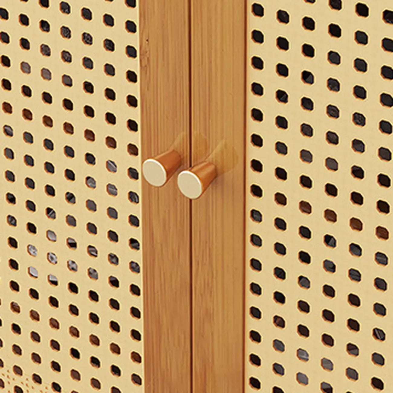 Bohemian Bamboo Entryway Shoe Cabinet with Rattan Doors