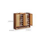 Bohemian Bamboo Entryway Shoe Cabinet with Rattan Doors