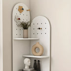 Avocado Green Wood Corner Storage Art Display Cabinet