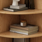 Avocado Green Wood Corner Storage Art Display Cabinet