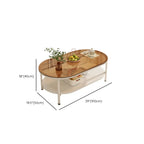 Modern White Rectangle Glass Coffee Table with Shelf