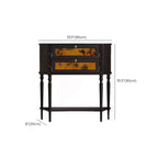 Black Wood 2-Drawer Console Table with Floor Shelf