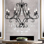 Elegant Gold Curved Crystal Candelabra Chandelier