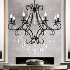 Elegant Gold Curved Crystal Candelabra Chandelier