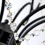 Elegant Gold Curved Crystal Candelabra Chandelier