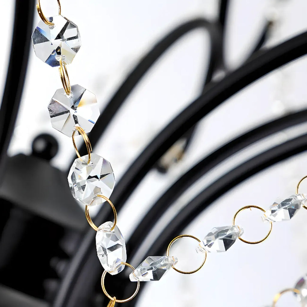 Elegant Gold Curved Crystal Candelabra Chandelier