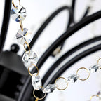 Elegant Gold Curved Crystal Candelabra Chandelier
