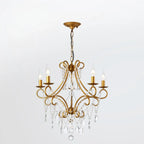 Elegant Gold Curved Crystal Candelabra Chandelier