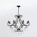 Elegant Gold Curved Crystal Candelabra Chandelier