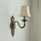Vintage Beige Brass Candelabra Wall Sconce with LED Light