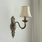 Vintage Beige Brass Candelabra Wall Sconce with LED Light