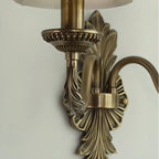 Vintage Beige Brass Candelabra Wall Sconce with LED Light