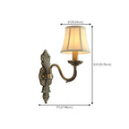 Vintage Beige Brass Candelabra Wall Sconce with LED Light
