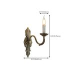 Vintage Beige Brass Candelabra Wall Sconce with LED Light
