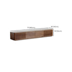 87 Mid-Century Modern Brown Wooden TV Stand with Drawers