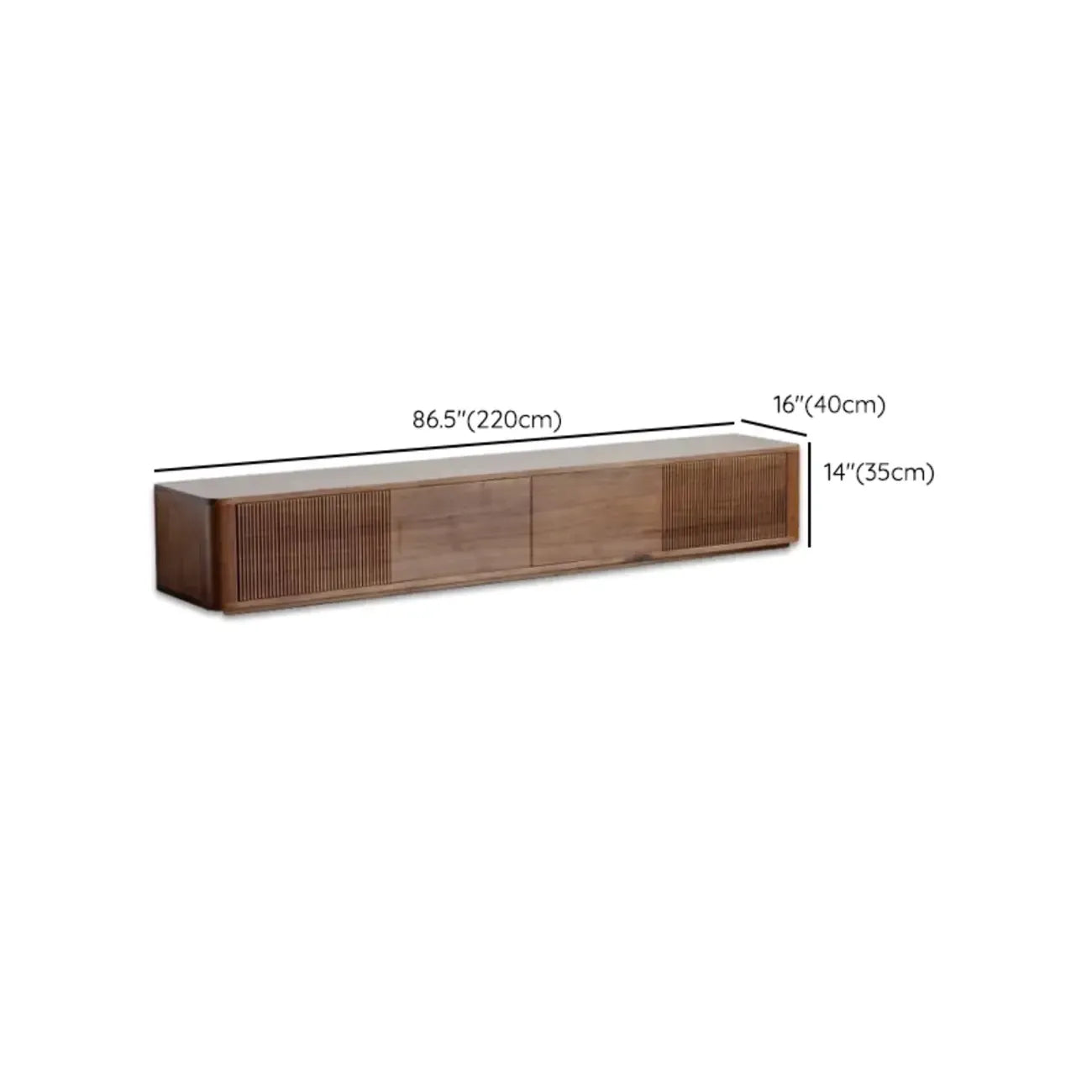 87 Mid-Century Modern Brown Wooden TV Stand with Drawers