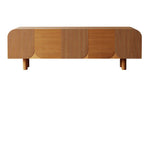 71 Rustic Brown Fluted Wooden TV Stand for Living Room