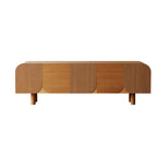 71 Rustic Brown Fluted Wooden TV Stand for Living Room