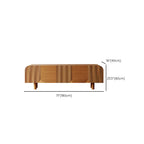71 Rustic Brown Fluted Wooden TV Stand for Living Room