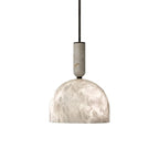 Contemporary Bedroom White Alabaster Dome Pendant Light