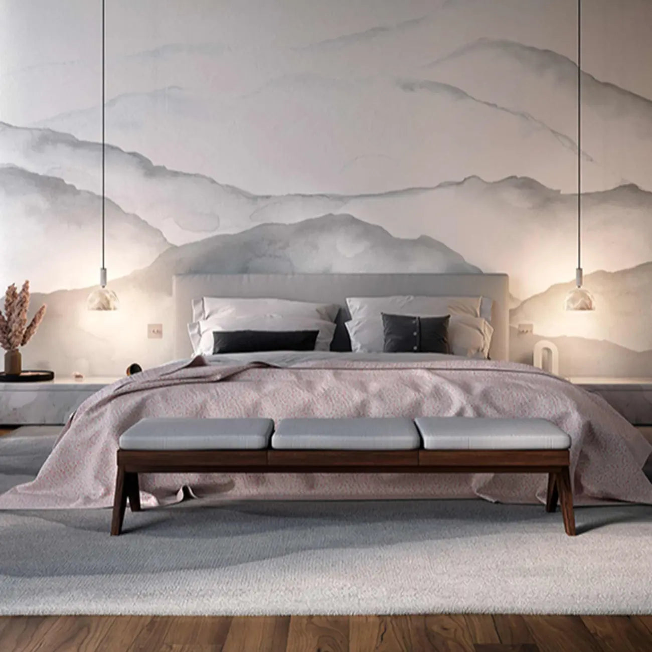 Contemporary Bedroom White Alabaster Dome Pendant Light