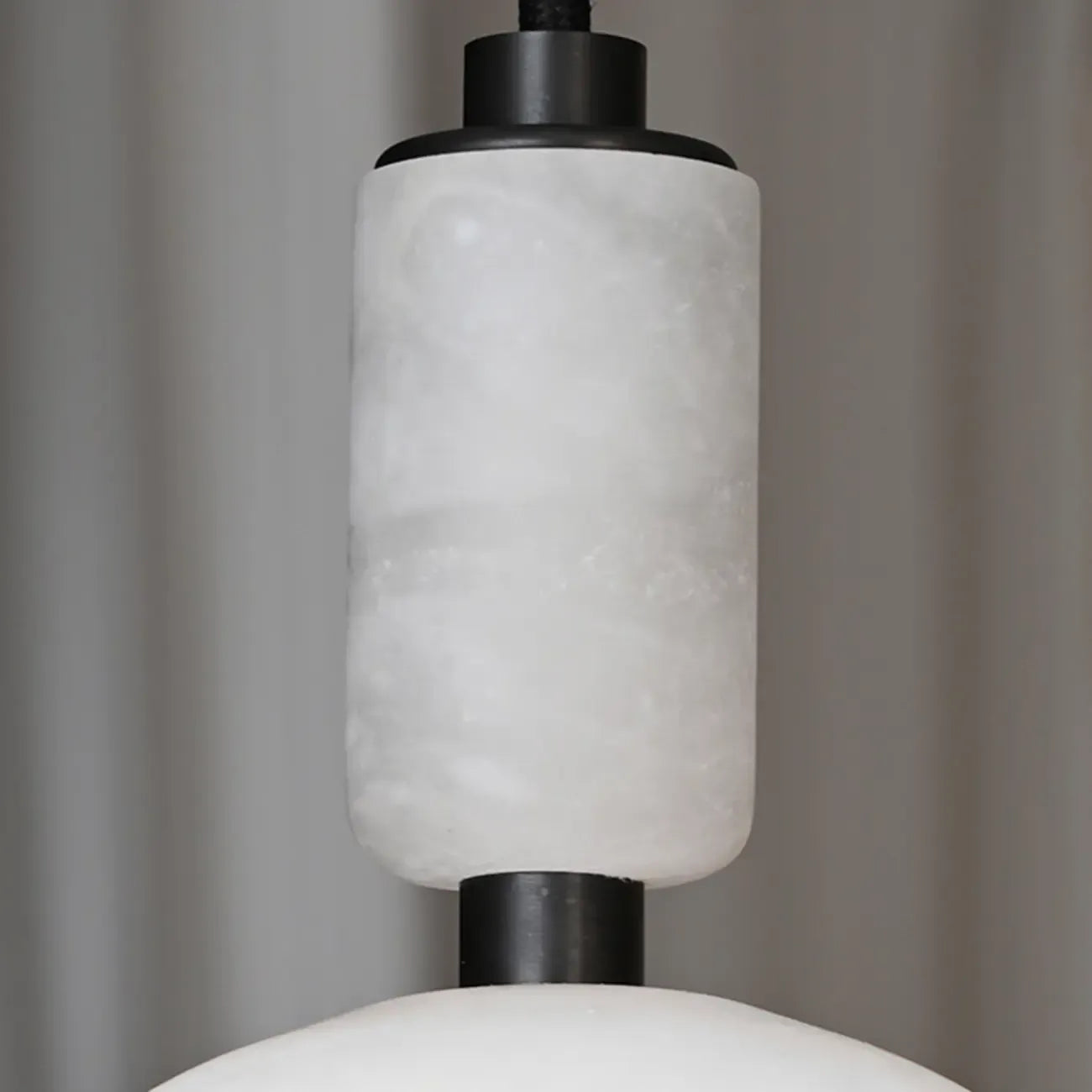 Contemporary Bedroom White Alabaster Dome Pendant Light