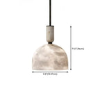Contemporary Bedroom White Alabaster Dome Pendant Light
