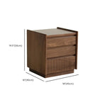 3-Drawer Scandinavian Walnut Wood Nightstand